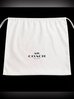 Coach New York Large White Satin Drawstring Handbag Dust Bag 23x19 Storage Cover